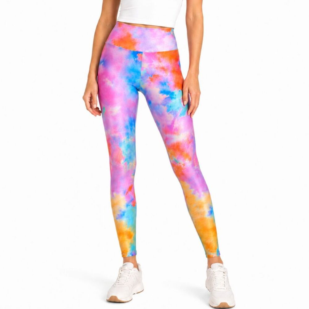 Goldsheep‎ High Rise Leggings Women's XL Rainbow Tie Dye Yoga Athleisure Stretch